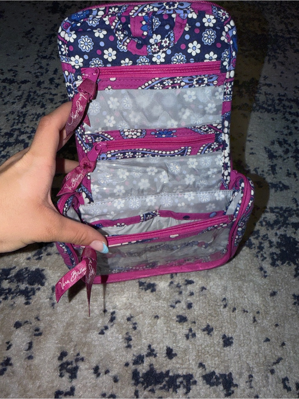 Vera Bradley Quilted Paisley Cosmetic Bag - Pink - Picture 4 of 7